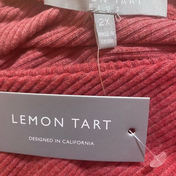 Lemon Tart Plus gorgeous soft red lightweight sweater with turtleneck size 2X - Picture 11 of 13